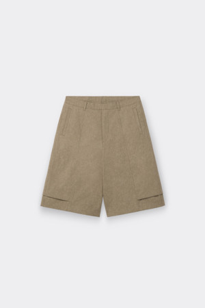 Beige Cotton BDU Shorts