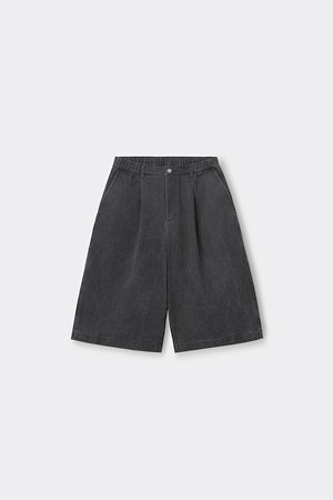 Grey Dyed Cotton Bermuda Shorts