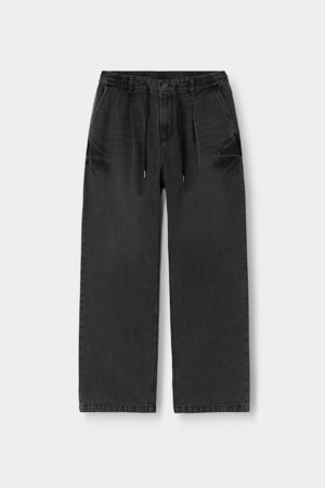 Black Loose Fit Drawstring Jeans