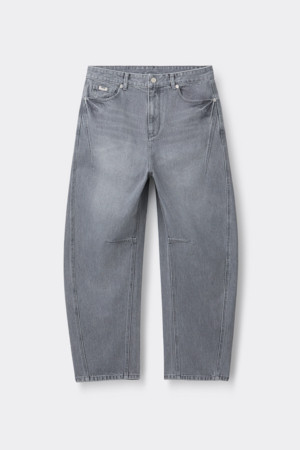 Grey Curved Jeans