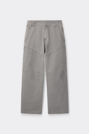 Grey Knee Incision Jeans
