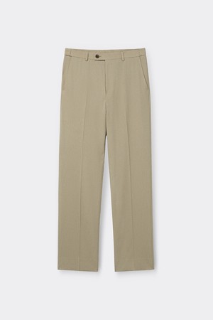 Beige Regular Fit Twill Setup Pants