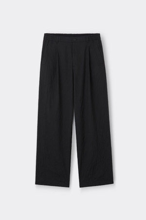 Grey Loose Fit Tucked Creased Pants