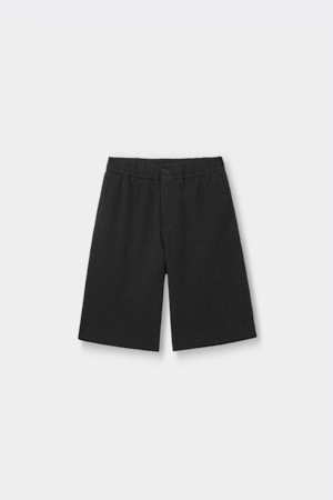 Black Creased Drawstring Shorts