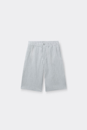 Grey Creased Drawstring Shorts