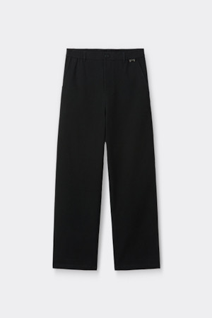 Black Straight Fit Cotton Pants