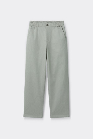 Grey Straight Fit Cotton Pants
