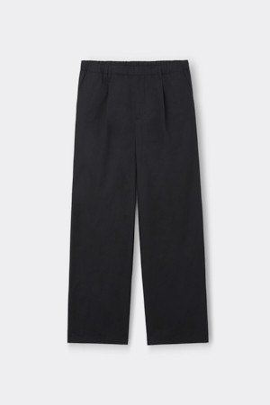 Black Wide Fit Cotton Setup Pants