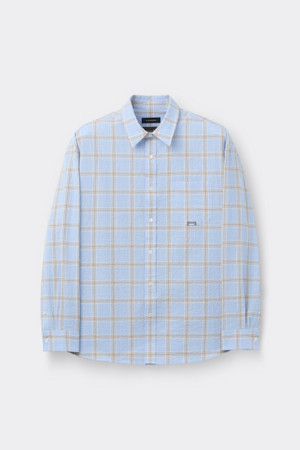 Blue Oversized Fit Check Shirt