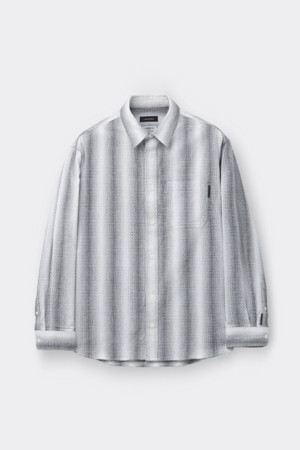 Black Relaxed Fit Fade Stripe Shirt