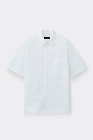 White Relaxed Mild Cotton Half Shirt