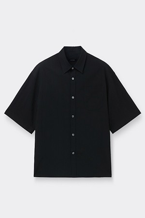 Black Oversized Pleasant Half Shirt
