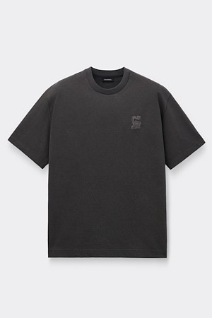 [Vincent] Grey Graphic Dyed T-Shirt