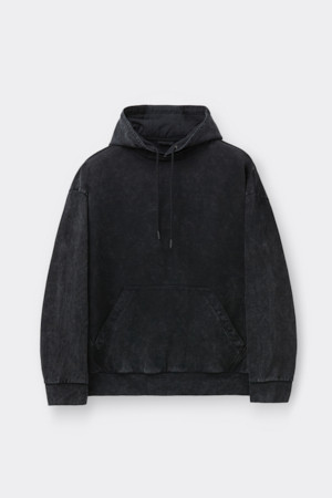 Grey Dyed Woven Layered Hoodie