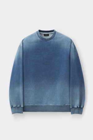 Blue Washed Two Tone Sweatshirt
