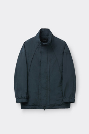 Grey Highneck Incision Jacket