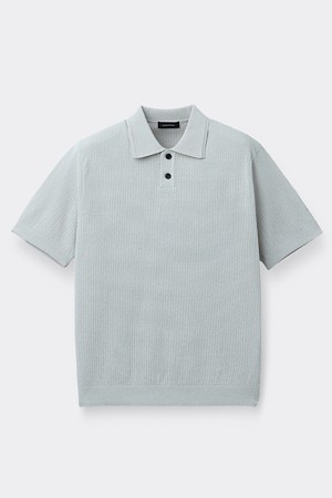 Grey Textured Classic Collar Sweater