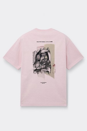 [Vincent] Pink Graphic Dyed T-Shirt