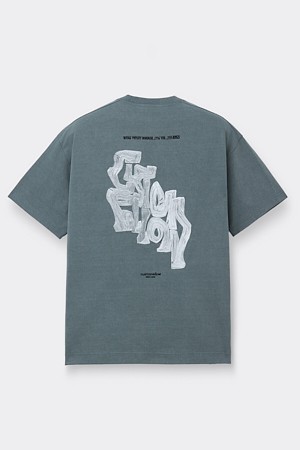 [Vincent] Grey Graphic Dyed T-Shirt