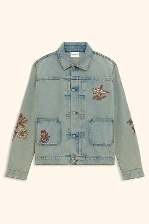 Veste Denim Dusty Brodée Fleurs
