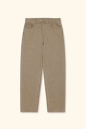 Washed Khaki Straight Jeans