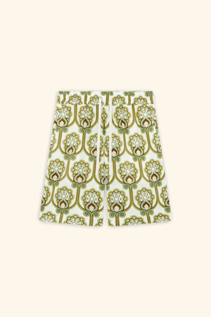 Short Tapisserie Florale Lin