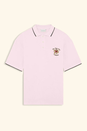 Polo Piqué Slogan Rose