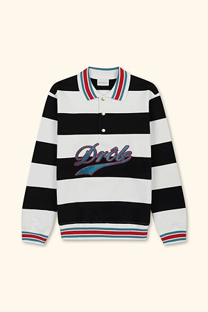 Drôle Embroidered Stripes Polo