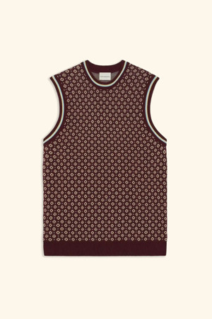 Maille Débardeur Jacquard Cravate