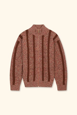 Zipped Torsade Cardigan Ribs