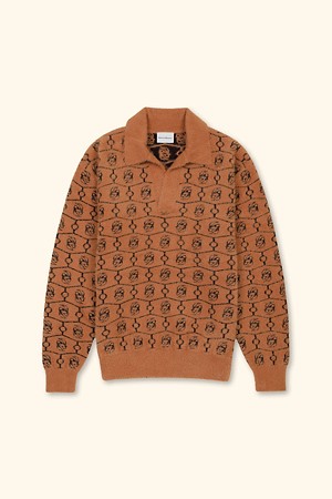D Mirror Monogram Open Neck Longsleeve Polo