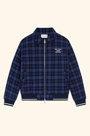 Check Flannel Jacket With Slogan
