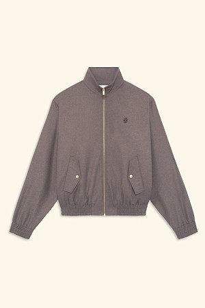 Embroidered Flannel Track Jacket