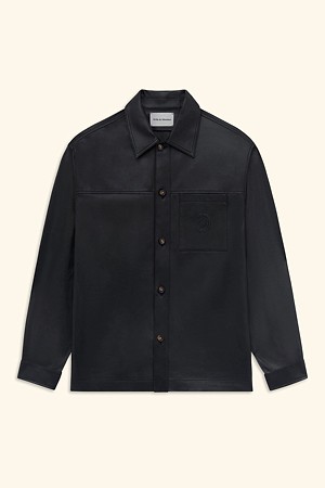 D Ornament Leather Shirt