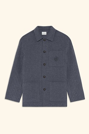 Wool Pinstripe Overshirt