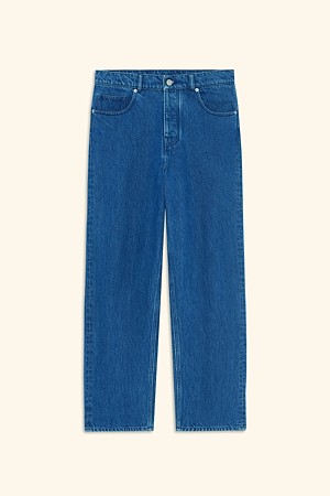 Straight Blue Cotton Jeans