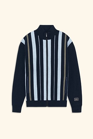 Striped Zipped Knit Jacket