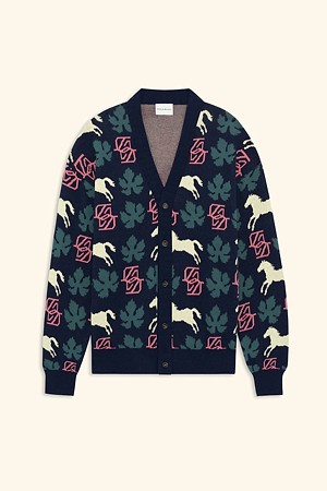 Horse Monogram Knit Cardigan