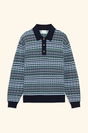 Coogi Long Sleeve Knit Polo
