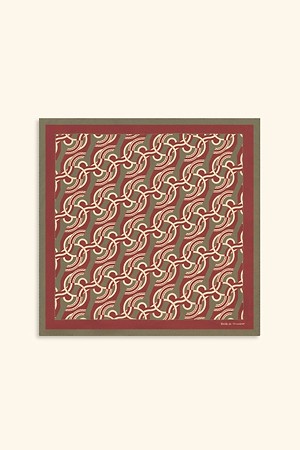 Silk Chain Link Monogram Scarf