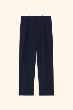 Pantalon à Plis Cropped Laine