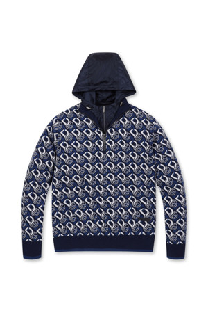 PATTERN HARF ZIP-UP SWATER	