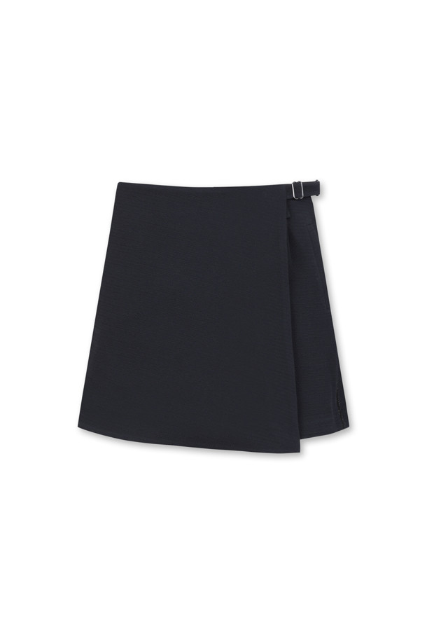 ELORD - 스커트 - JACQUARD WRAP SKIRT 2in1 (SET)(Black)