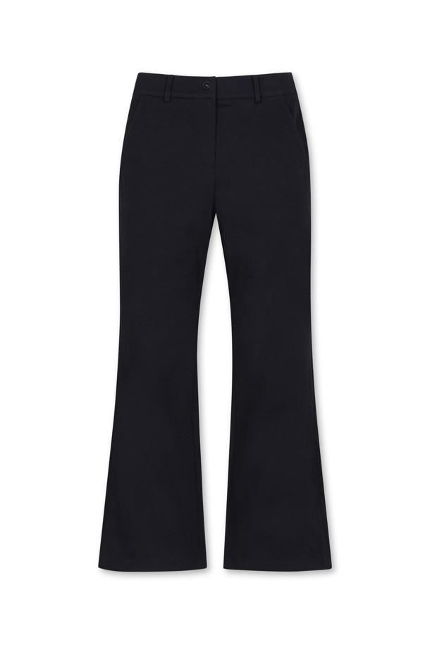 ELORD - 롱팬츠 - COTTON TOUCH WIDE BOOTSCUT PANTS(Black)