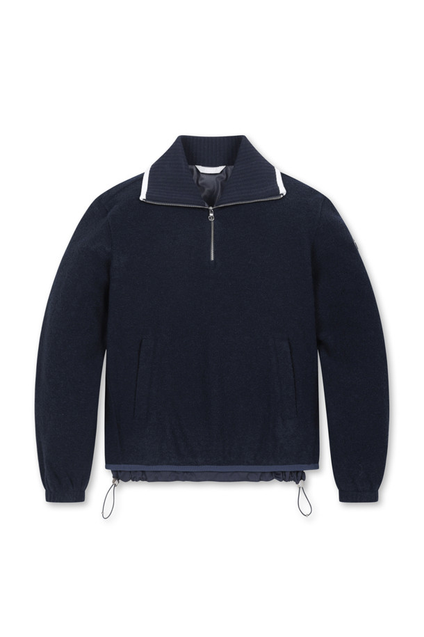 ELORD - 긴팔티셔츠 - BOUCLE WINDPROOF HALF ZIP SHIRTS(Navy)