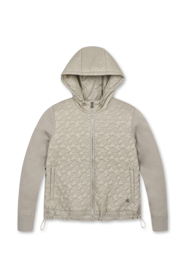 ELORD - 니트 - QUILTED HYBRID HOODIE JUMPER_series(Beige)