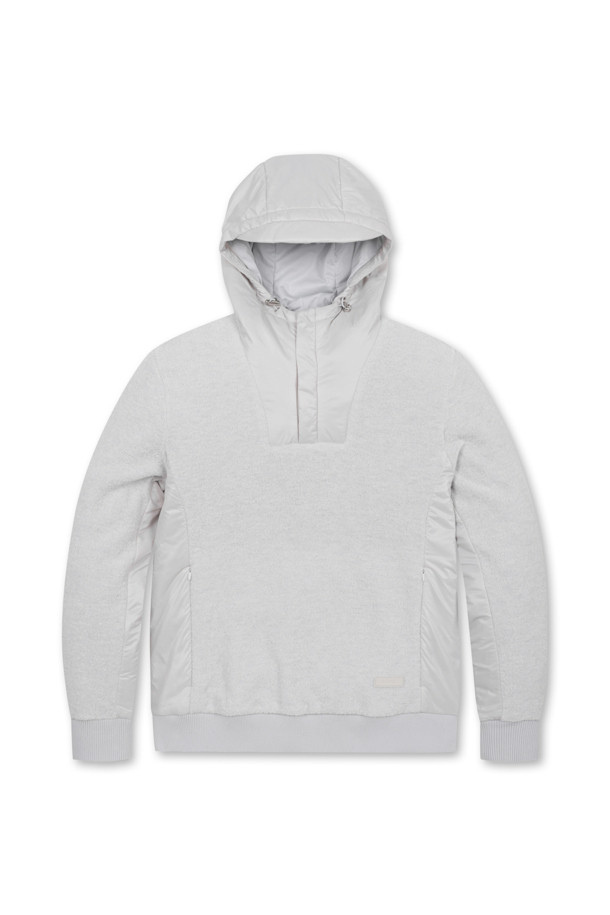 ELORD - 긴팔티셔츠 - BOUCLE HYBRID HALF ZIP HOODIE(Melang Light Grey)