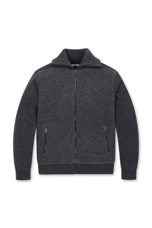 ELORD - 니트 - BOUCLE HYBRID WINDPROOF SWEATER JUMPER(Charcoal Grey)