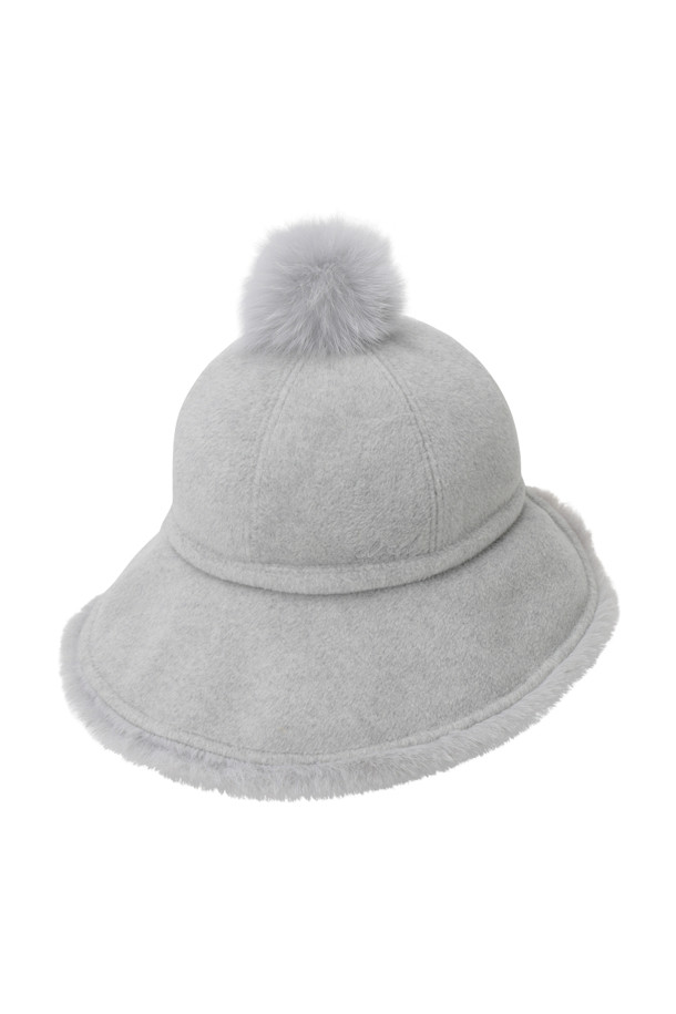 ELORD - 모자 - WOMEN BOBBLE BUCKET HAT(Melange grey)