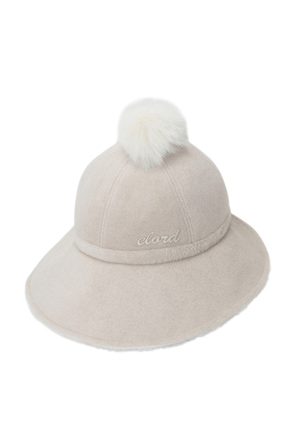 ELORD - 모자 - WOMEN BOBBLE BUCKET HAT(Ivory)